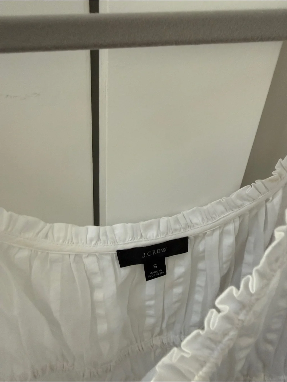 J. Crew White Square-Neck Long Sleeve Blouse with Puff Sleeves - Sz Small